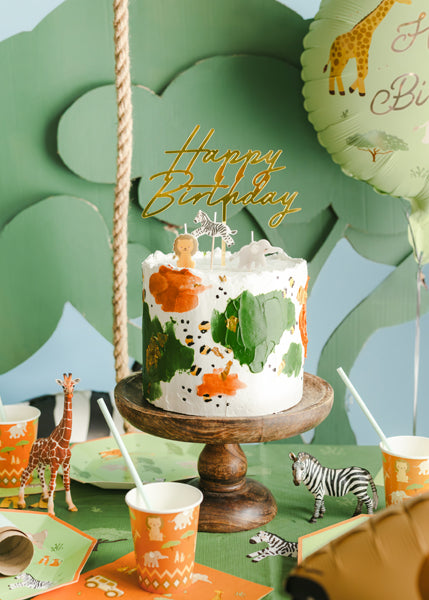 Cake topper Happy Birthday - gold