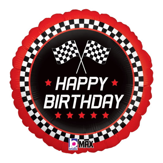 Happy Birthday Race Theme Standard Balloon