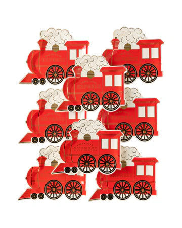 Train Shaped Holiday Plates