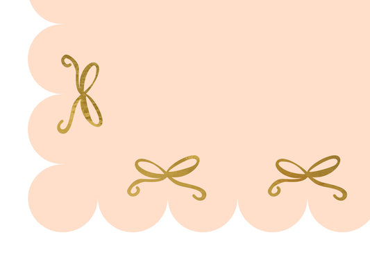 Blush Pink Bow Paper Tablecloth