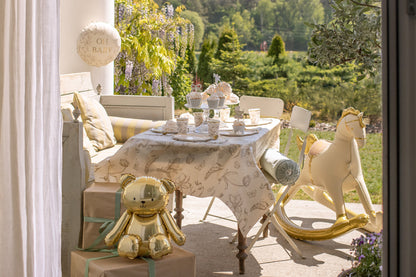 Beige Flower Tablecloth