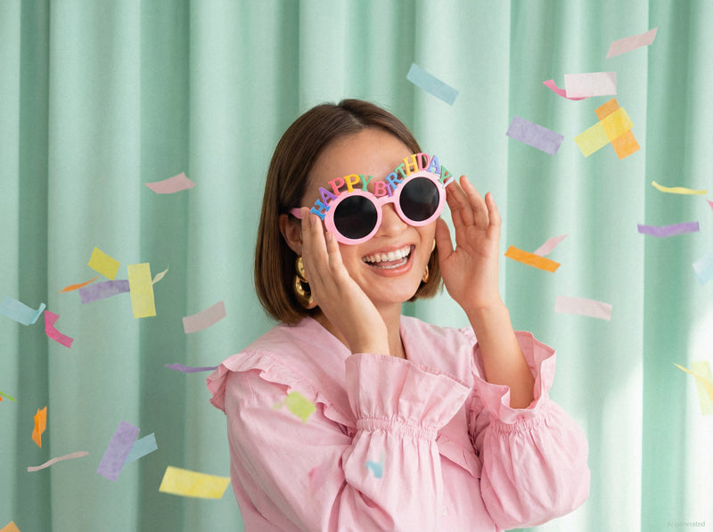 Glasses Happy Birthday - pink