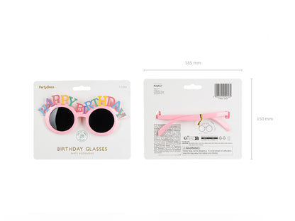 Glasses Happy Birthday - pink