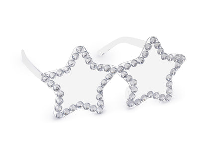 Glasses Stars with rhinestones - silver