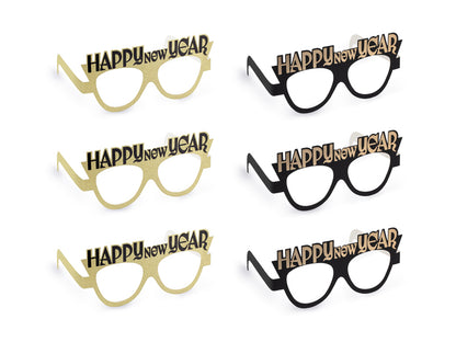 Glasses Happy New Year - black-gold