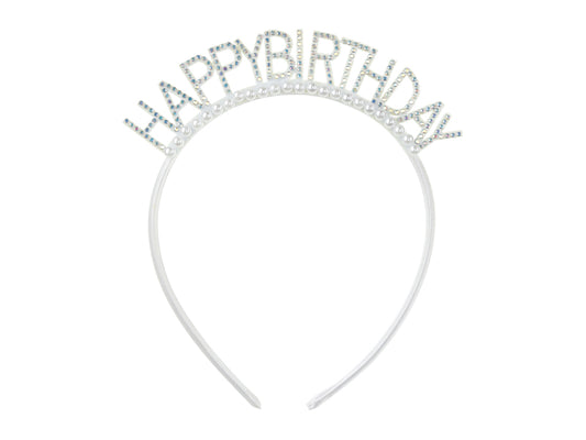 Headband Happy Birthday - silver