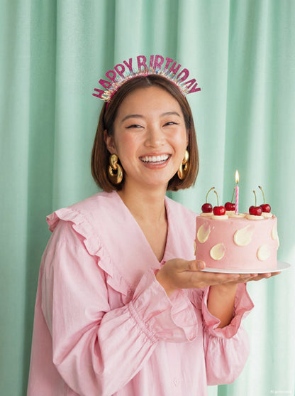 Headband Happy Birthday - pink
