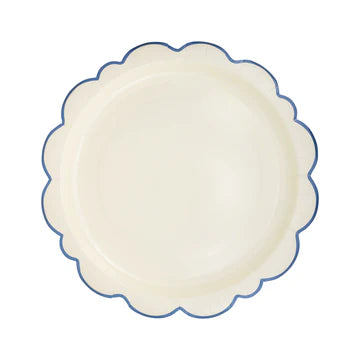 PEMBROKE CREAM WITH BLUE EDGE 12" PAPER PLATE