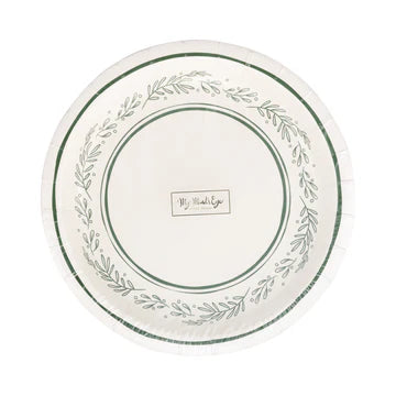 Assiette à bord de branche verte