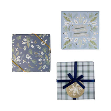 Coffret porte-cartes cadeaux bleu hiver
