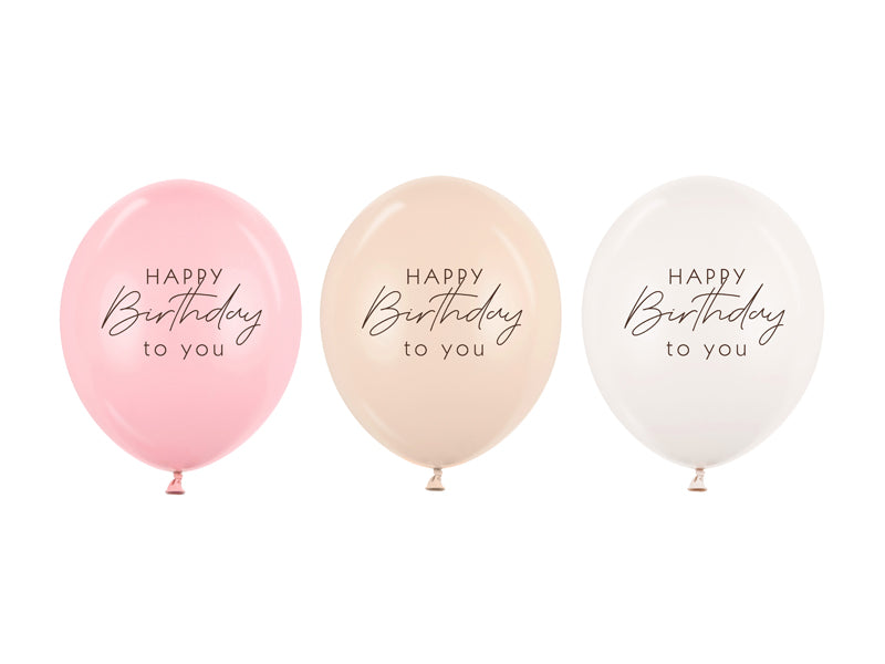 6-pack of Happy Birthday 12" latex balloons
