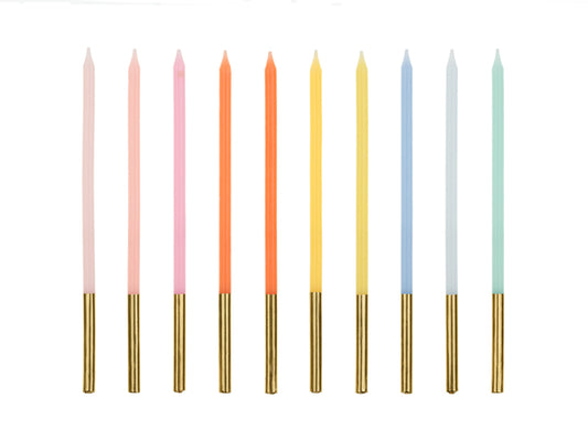 Multicolored with Gold Birthday Candles