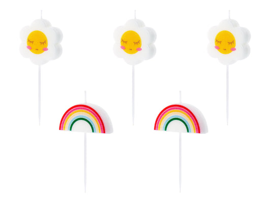 Daisy & Rainbow Candles