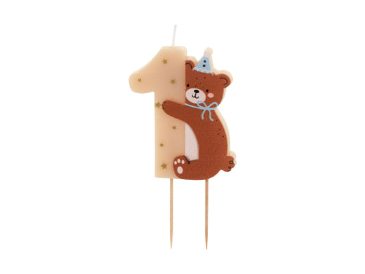 First Birthday Teddy Candle