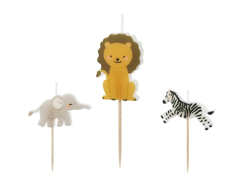 Birthday candles Safari - 3- - Assorted Colours