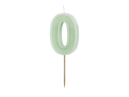 Mint Pastel Green Number Candles