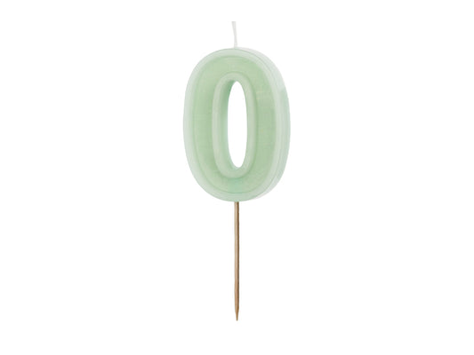 Mint Pastel Green Number Candles