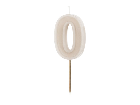 Cream Number Candles