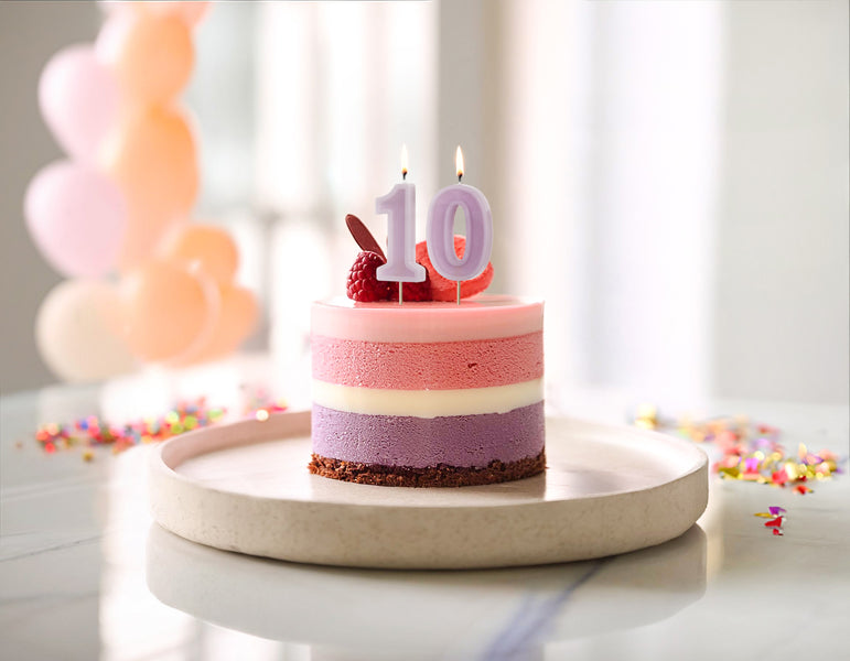 Violet Number Candles
