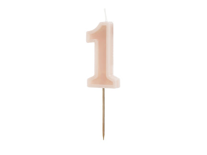 Dusty Rose Number Candles