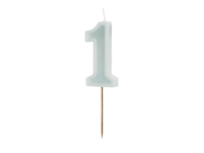 Light Pastel Blue Number Candles