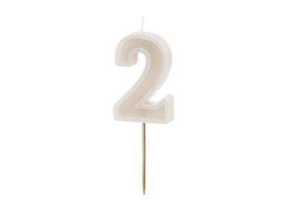 Cream Number Candles