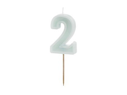 Light Pastel Blue Number Candles