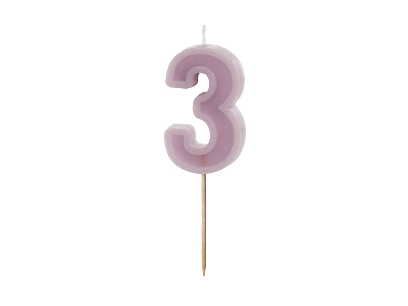 Violet Number Candles
