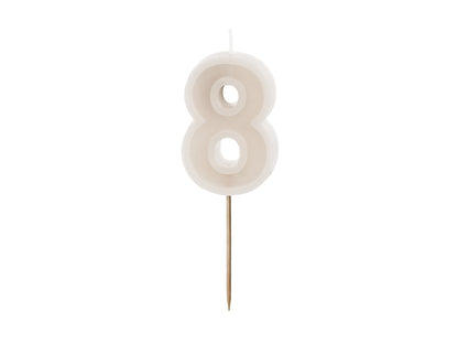 Cream Number Candles