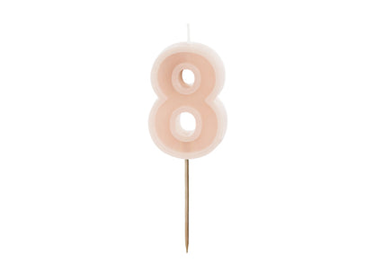 Dusty Rose Number Candles