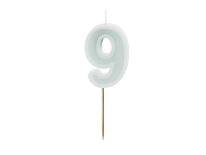Light Pastel Blue Number Candles