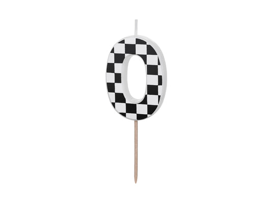 Checkered Race Car Number Candles