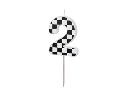 Checkered Race Car Number Candles