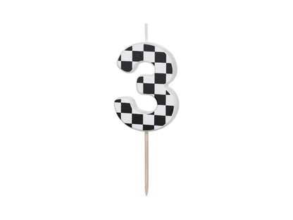 Checkered Race Car Number Candles