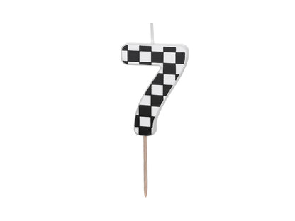 Checkered Race Car Number Candles
