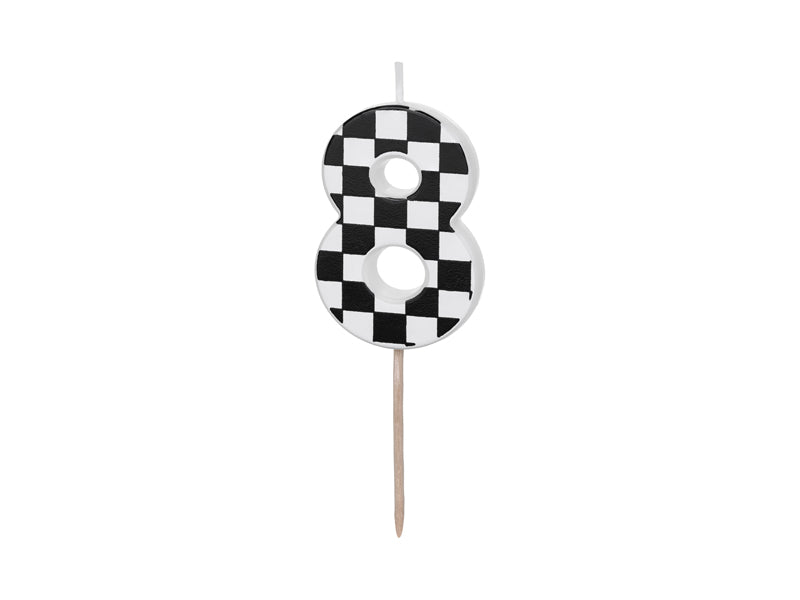 Checkered Race Car Number Candles