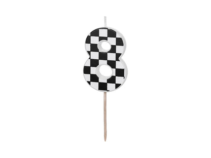 Checkered Race Car Number Candles