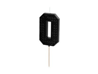 Birthday candle Number 0 - black