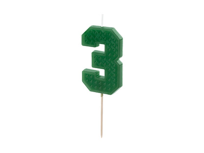 Birthday candle Number 3 - green