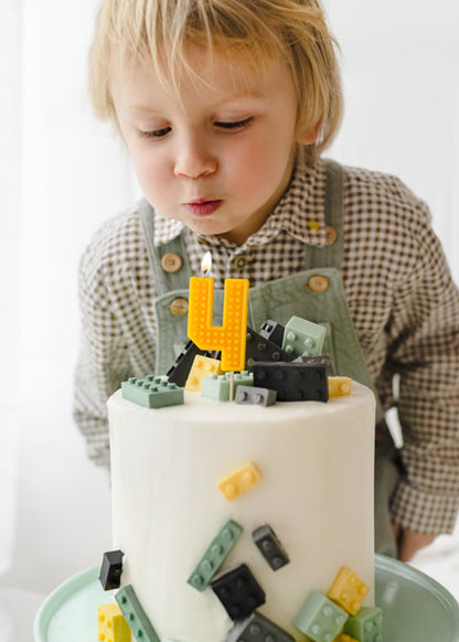 Birthday candle Number 4 - yellow