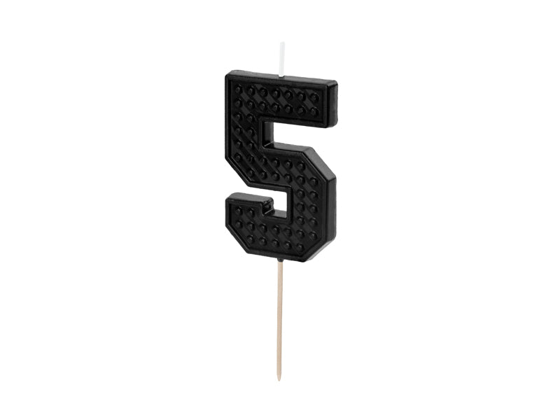 Birthday candle Number 5 - black