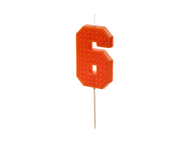 Birthday candle Number 6 - red