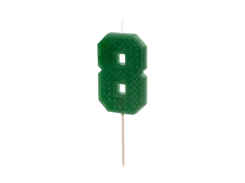 Birthday candle Number 8 - green