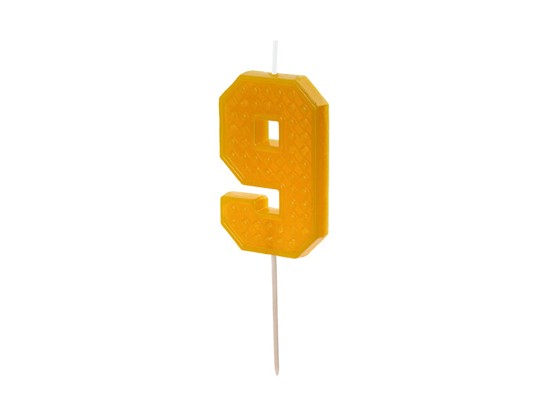 Birthday candle Number 9 - yellow