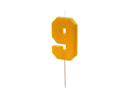 Birthday candle Number 9 - yellow