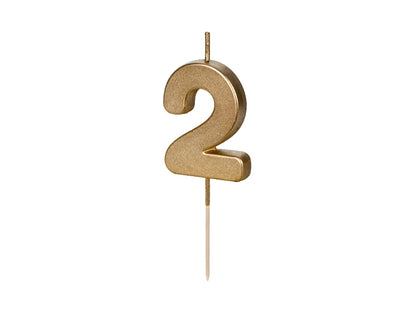 Mini Gold Numbered Candles