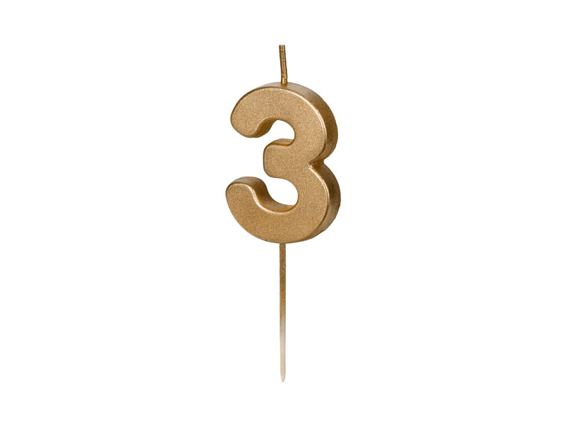 Mini Gold Numbered Candles