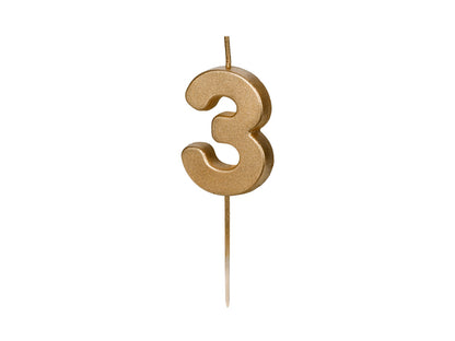 Mini Gold Numbered Candles