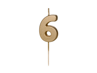 Mini Gold Numbered Candles