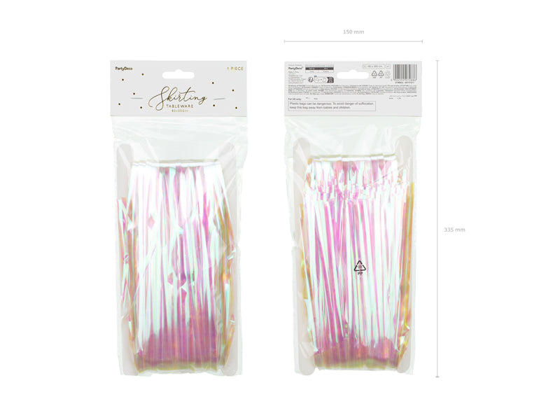 Fringe table skirt - iridescent